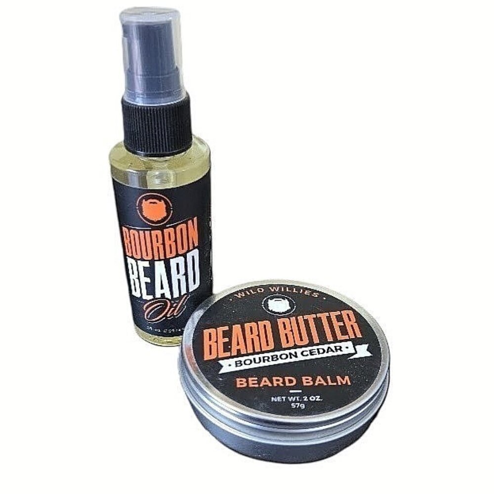 Wild Willies Beard Butter & Bourbon Beard Oil New 2 OZ Men's Grooming Products